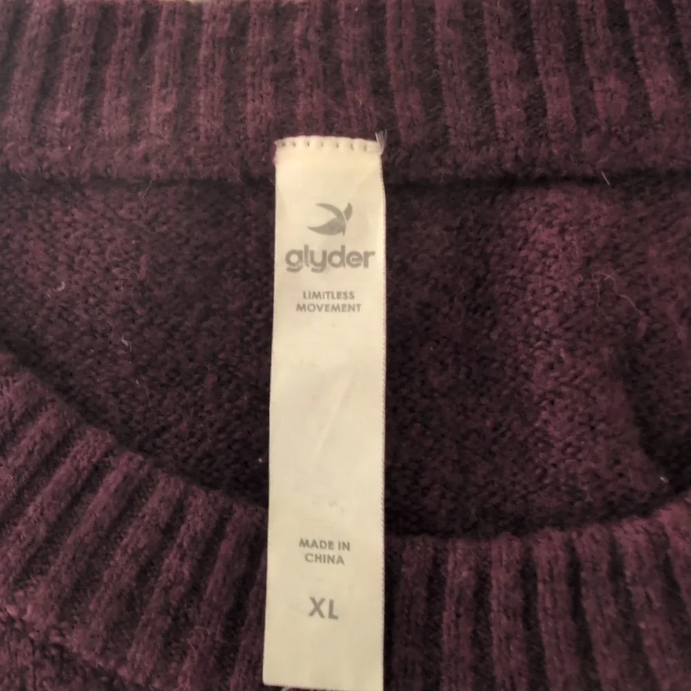 glyder Sweater Men's XL Purple/Cream Cashmere Blend Pullover Stripe Cozy Luxury